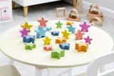 7 rainbow wooden stars - 3 sizes to choose from