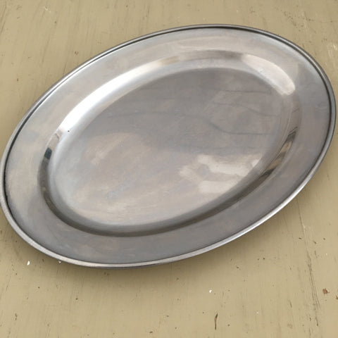 Oval stainless steel tray - number 35 (preloved)