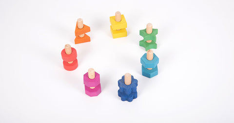 Rainbow wooden nuts and bolts