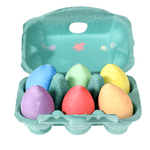 Six coloured chalk eggs