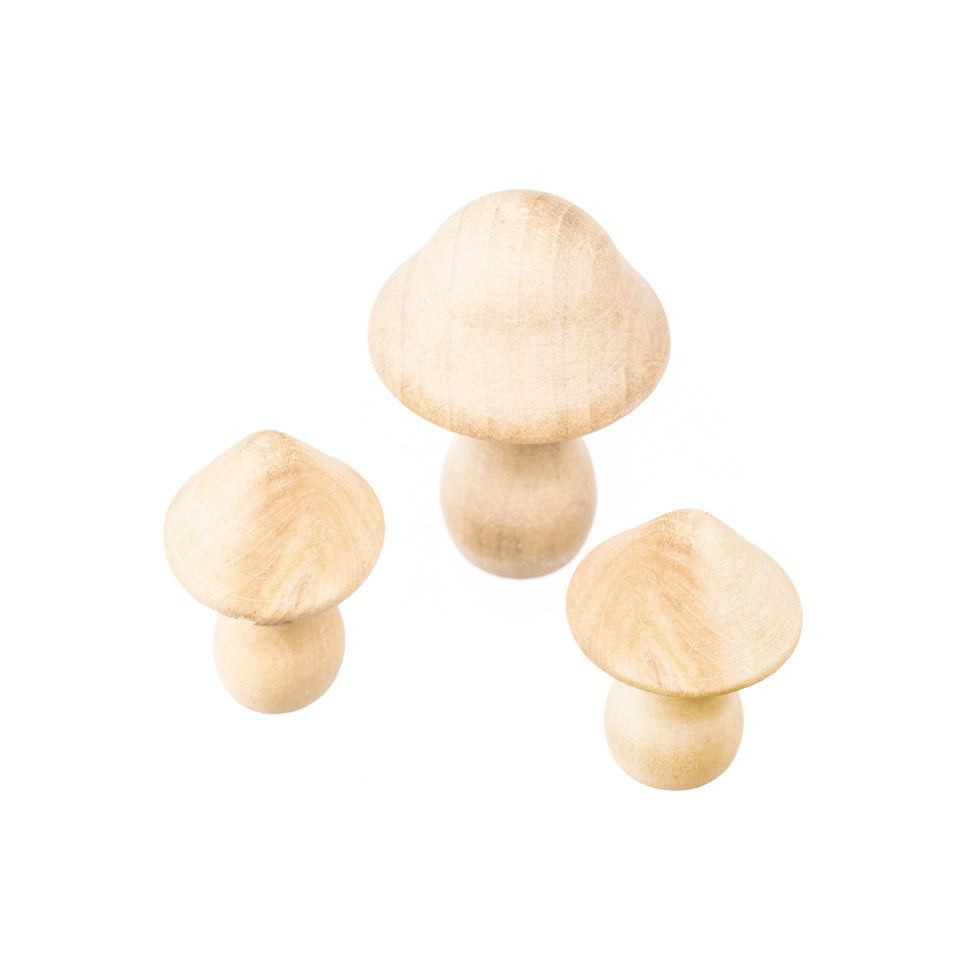Wooden toadstools - set of 3 – Little Acorns
