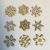 Snowflakes wooden shapes