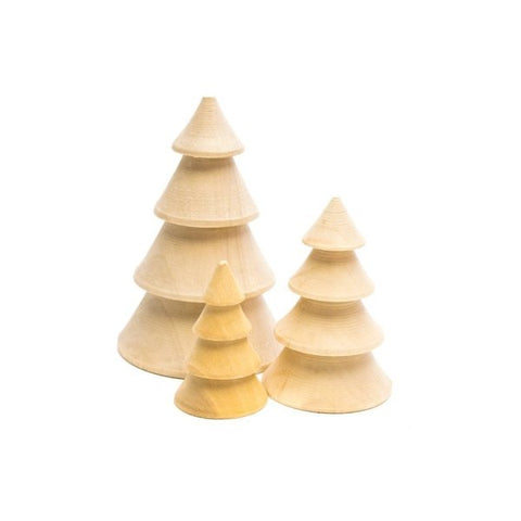 Set of 3 wooden Christmas trees
