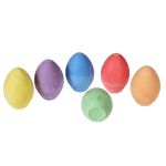 Six coloured chalk eggs