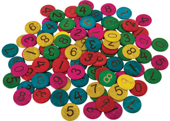 Colourful coconut shell - numbers
